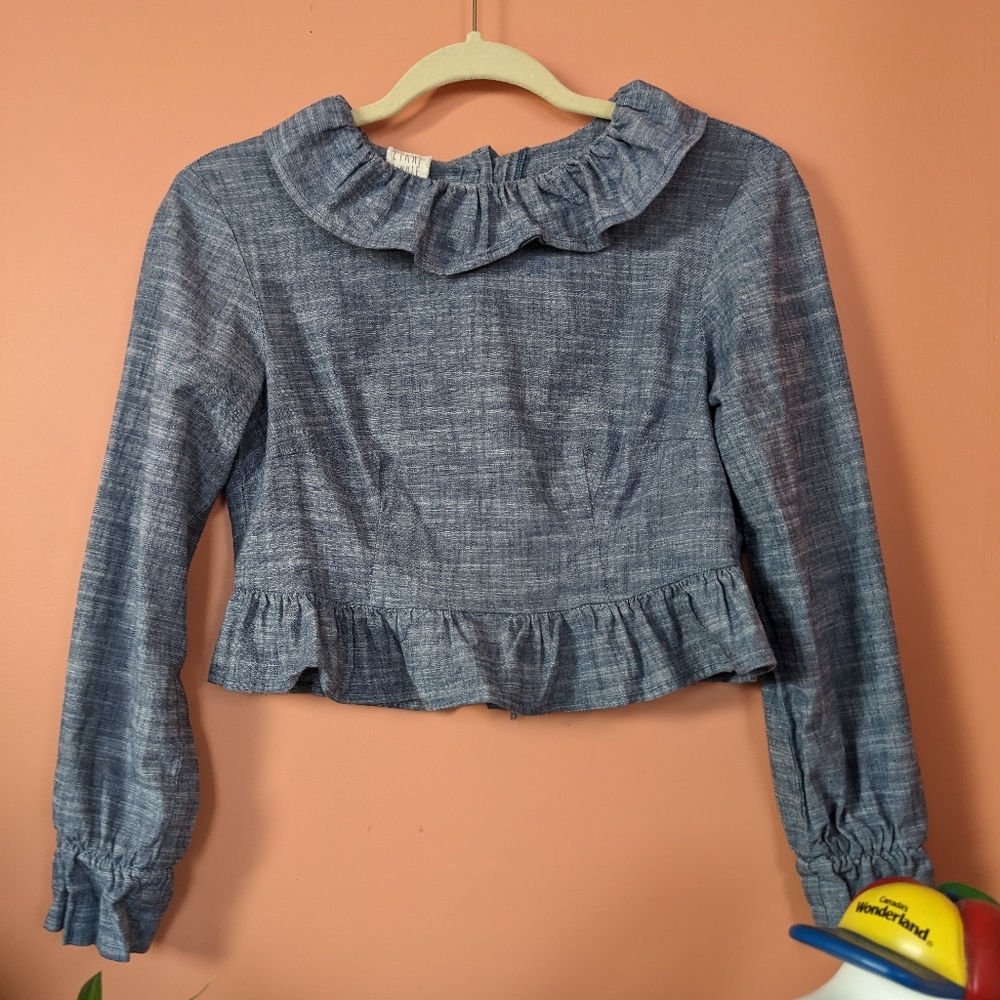 LYKKE WULLF blue denim blouse, small